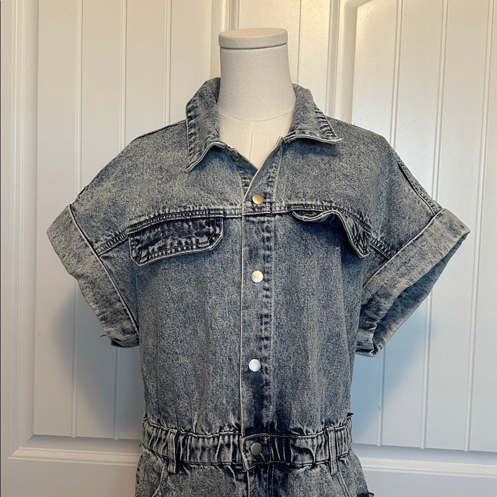 Denim Romper - image 2
